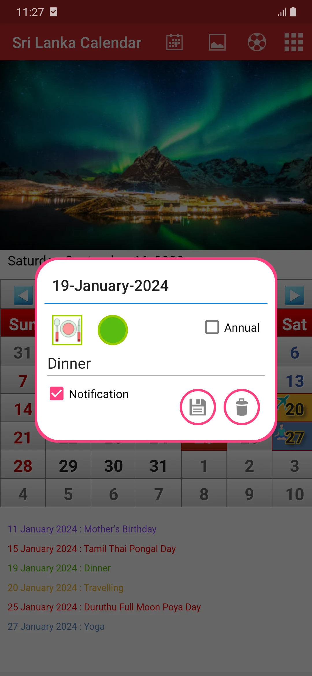 Sri Lanka Calendar 2026 screenshot